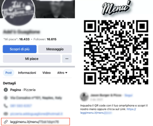 Digital online facebook menu