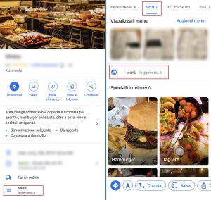 google my business online digital menu