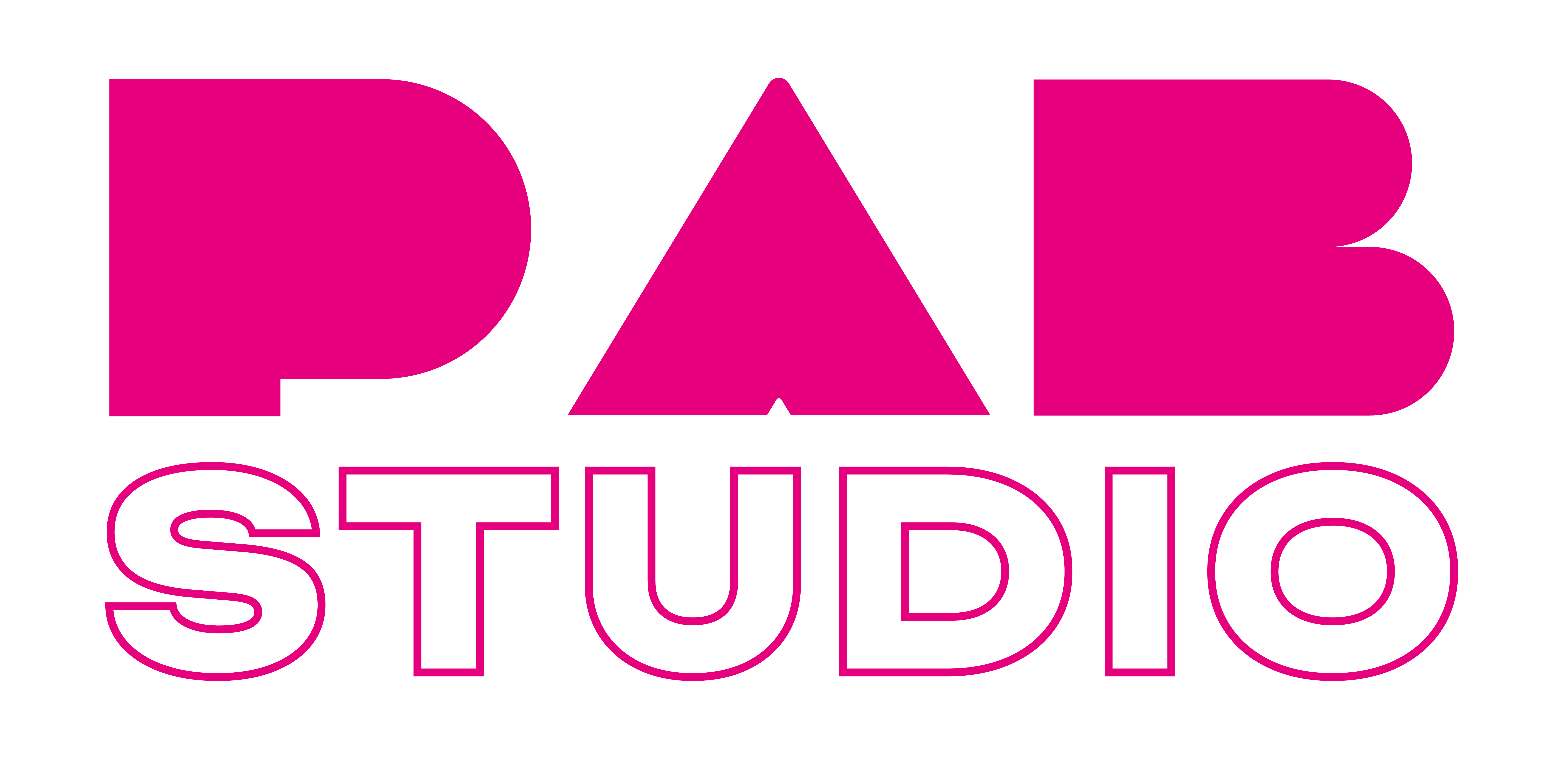 Logo pab studio nuovo compatto etichetta fucsia nosfondo